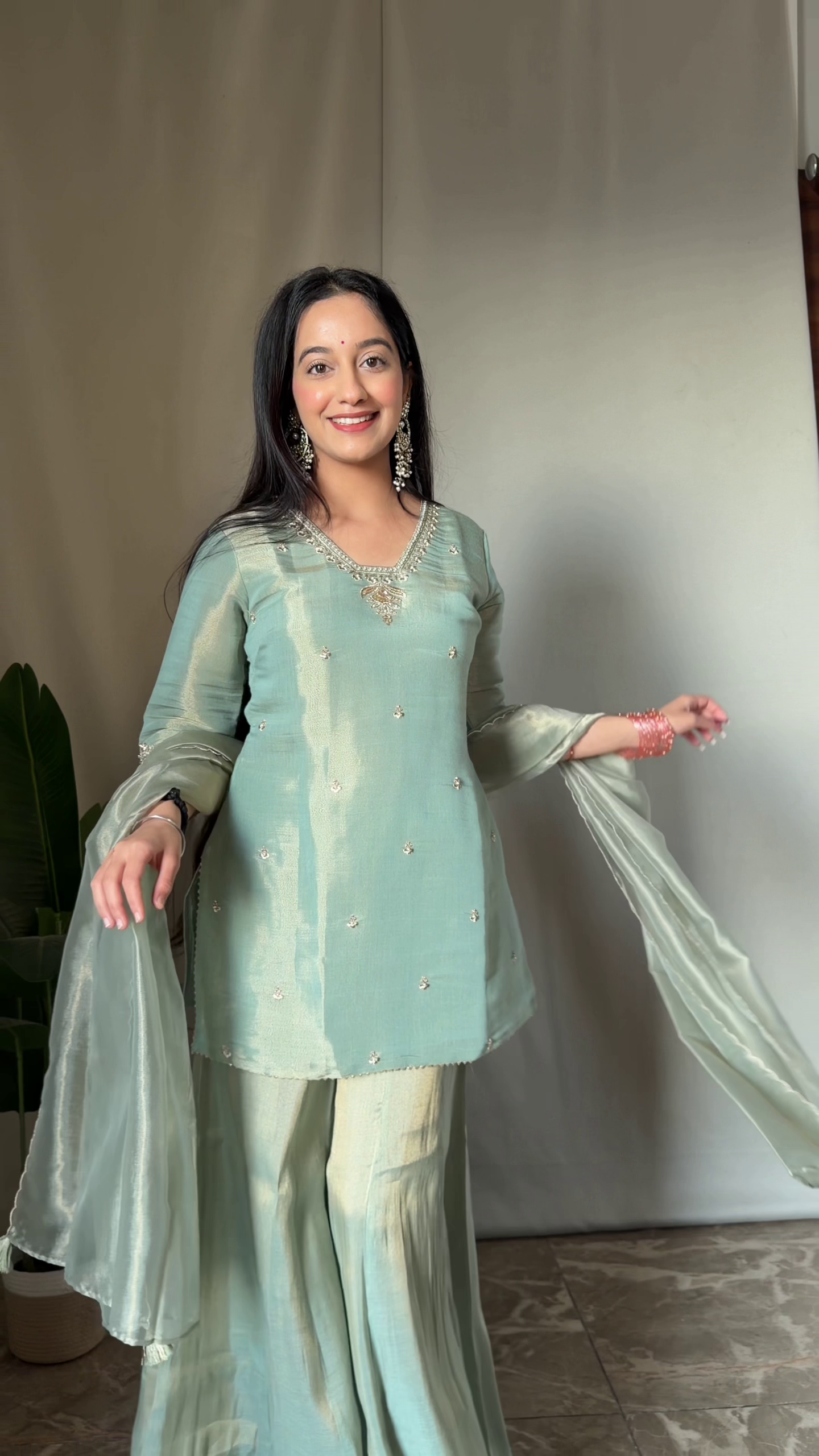 Rose Gold Elegance Embroidered Silk Suit