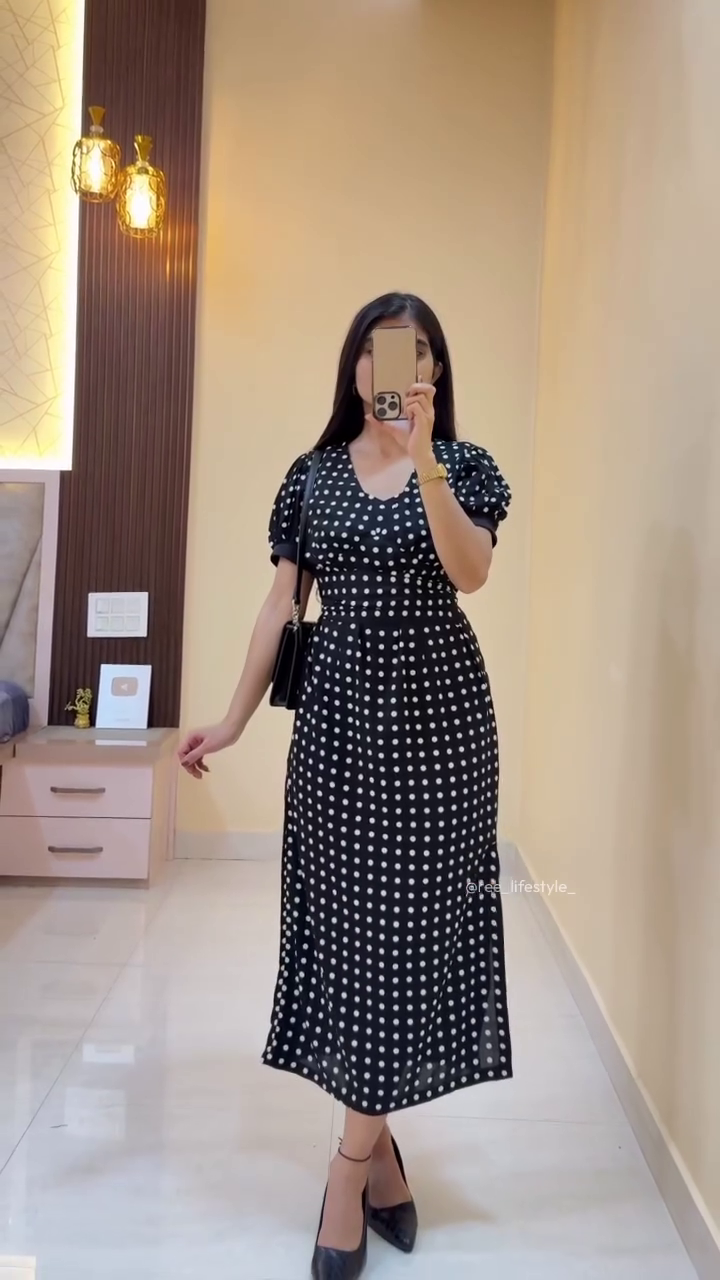 Classic Charm Polka Dot Midi Dress