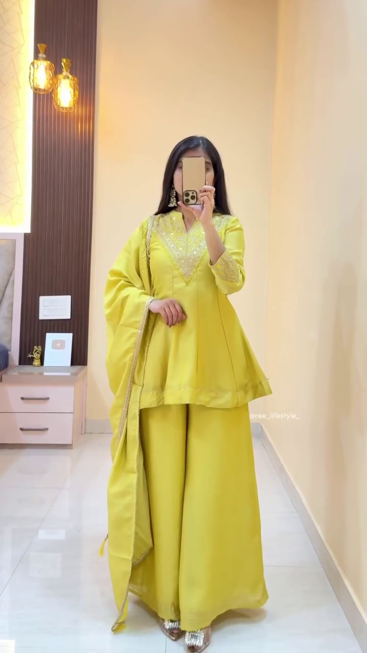 Sunshine Luxe Embroidered Sharara Set