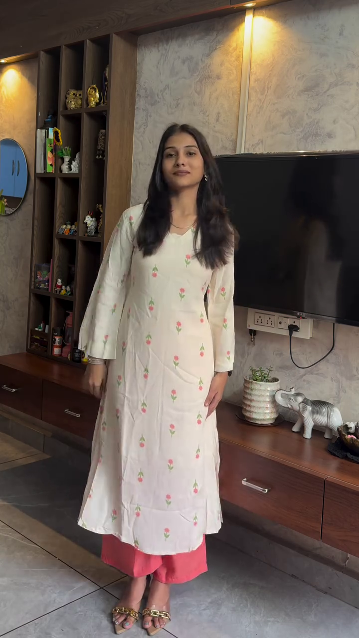 Blush Bloom Cotton Kurta Set