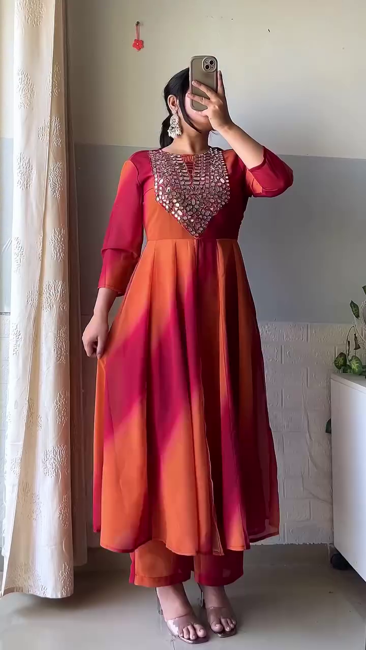 Ruby Radiance Printed Kurta Set