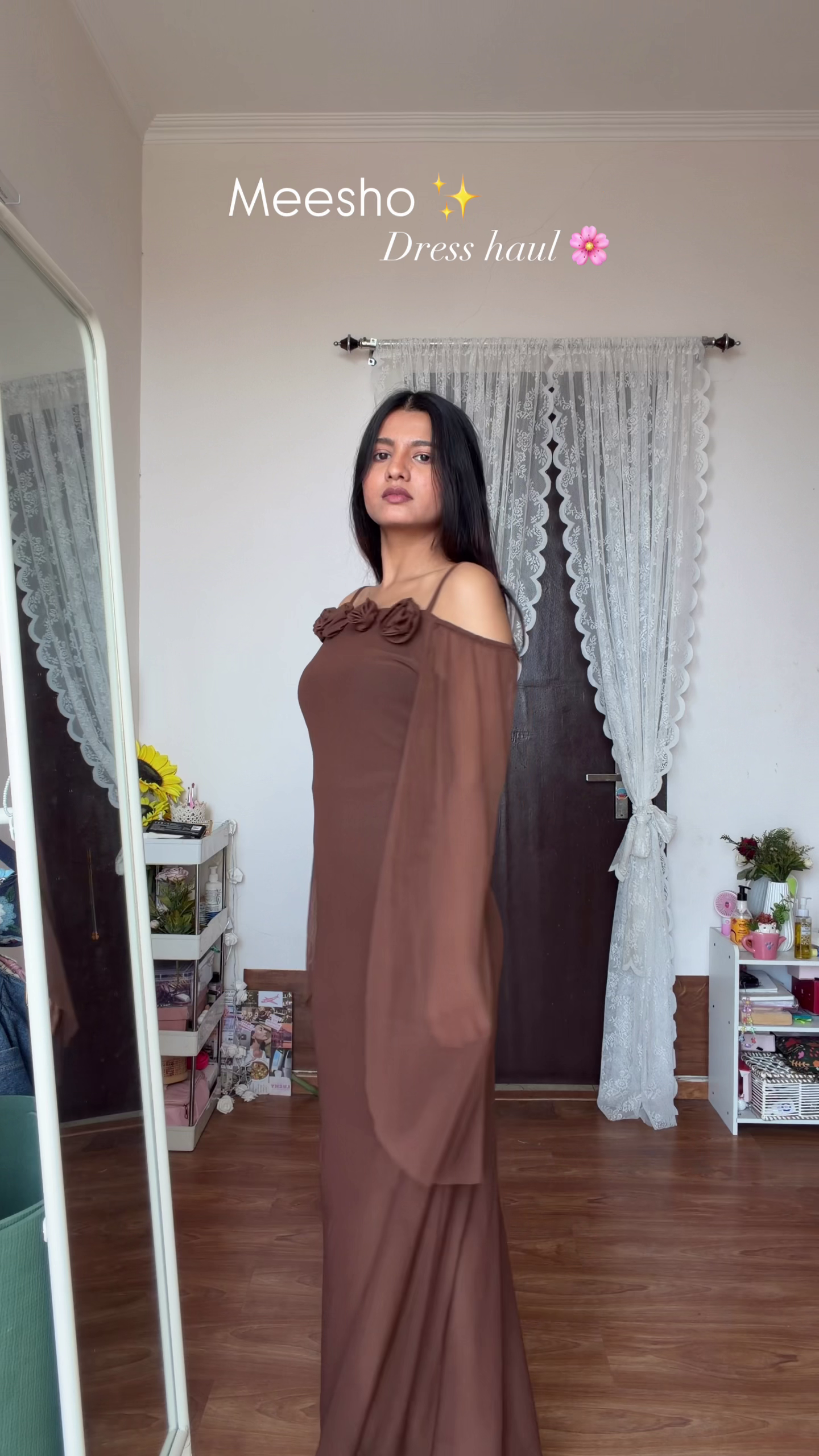 Sky Blue Gingham Puff Sleeve Maxi Dress