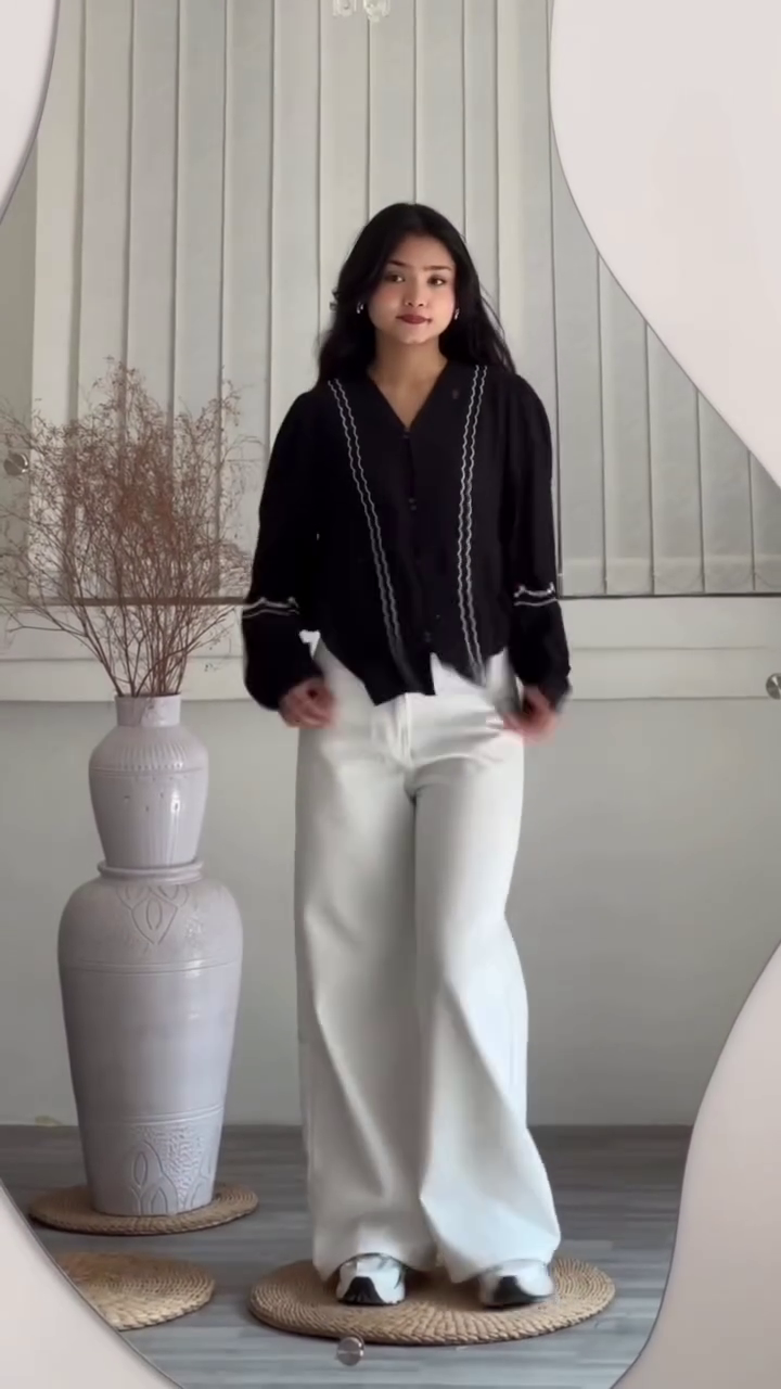 Midnight Black Embroidered Blouse