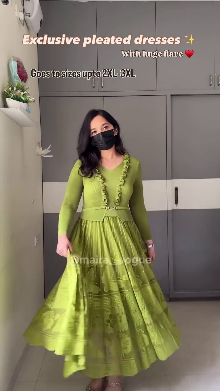 Ruby Red Pleated Flare Dress