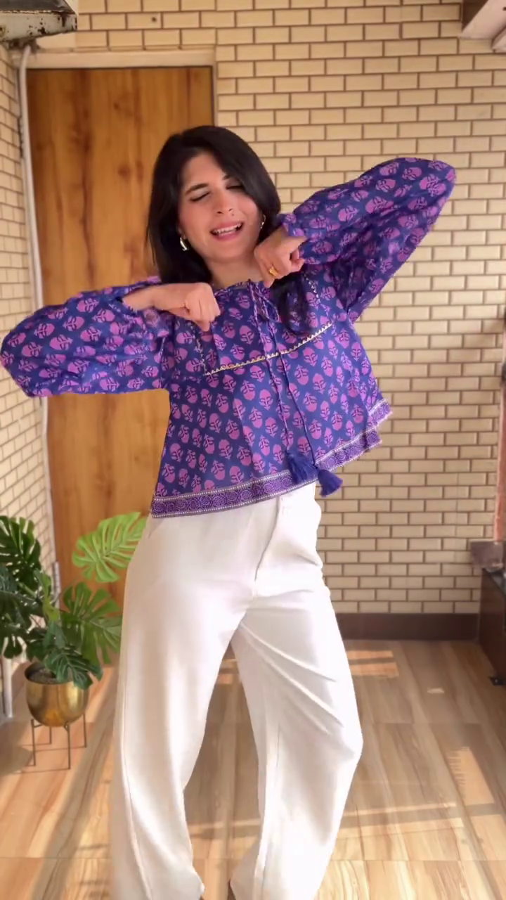 Boho Bloom Purple Printed Top