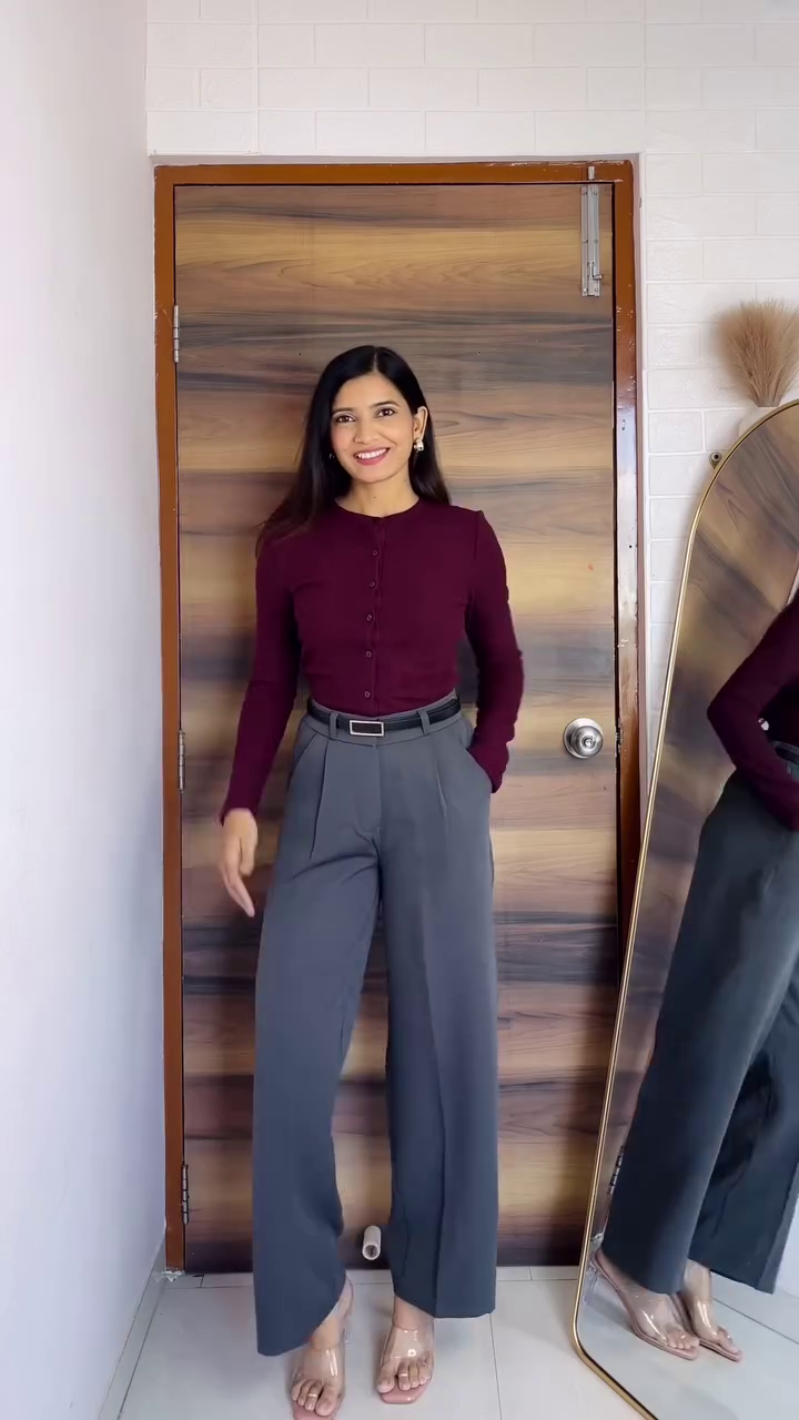 Chic Polka Dot Tie-Neck Blouse & High-Waist Wide-Leg Trousers Set