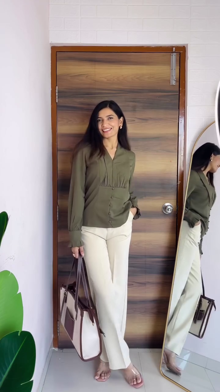 Mocha Tie-Neck Blouse – Refined Power Dressing