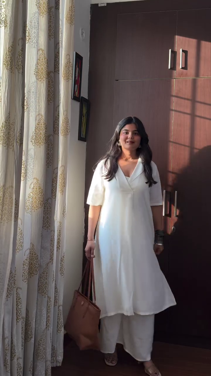 Sunlit Stripes Layered Kurta Set