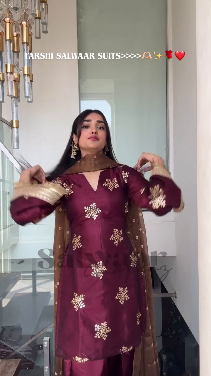 Royal Maroon Farshi Salwar Suit