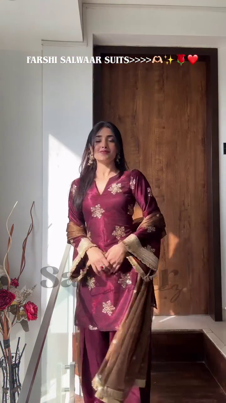 Royal Maroon Farshi Salwar Suit