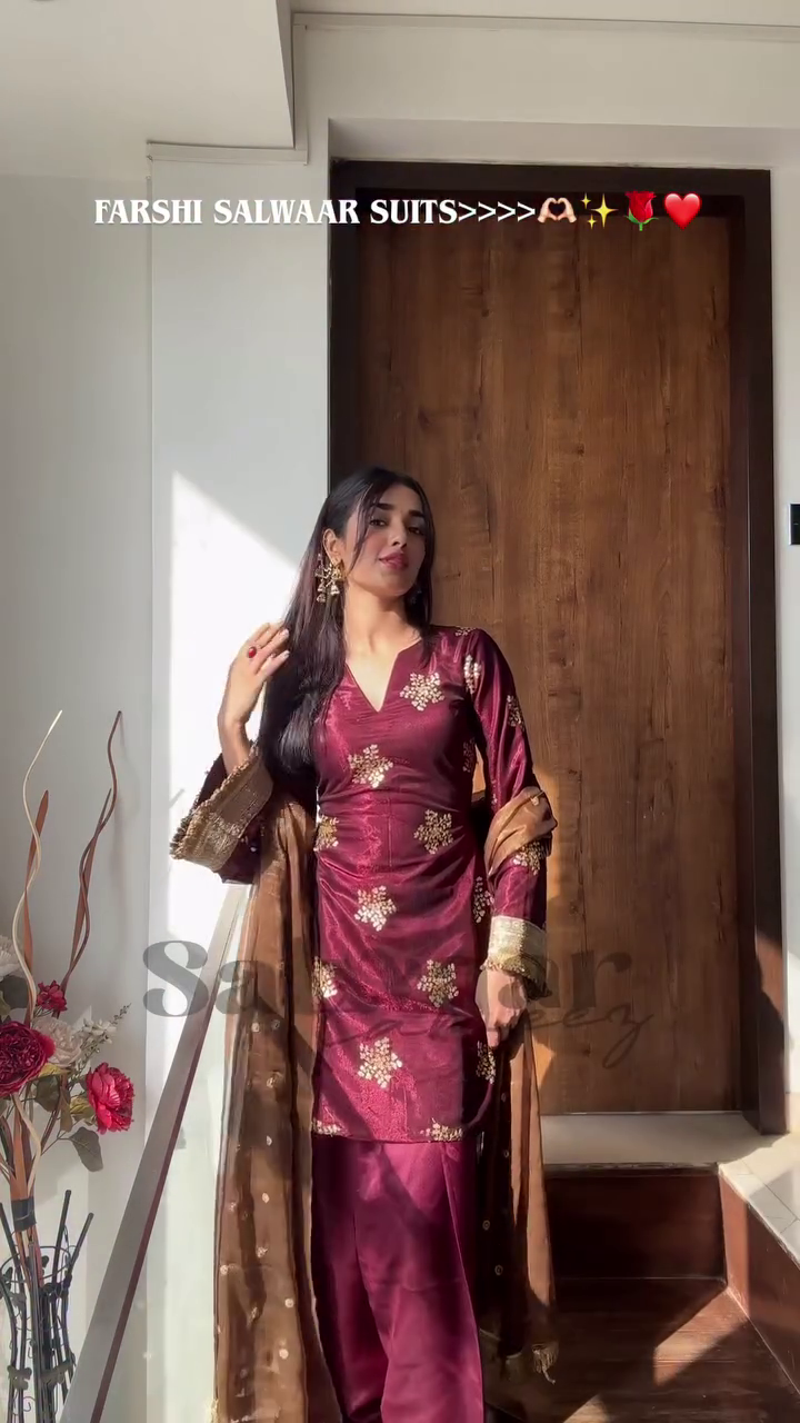 Royal Maroon Farshi Salwar Suit
