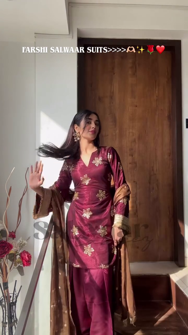 Royal Maroon Farshi Salwar Suit