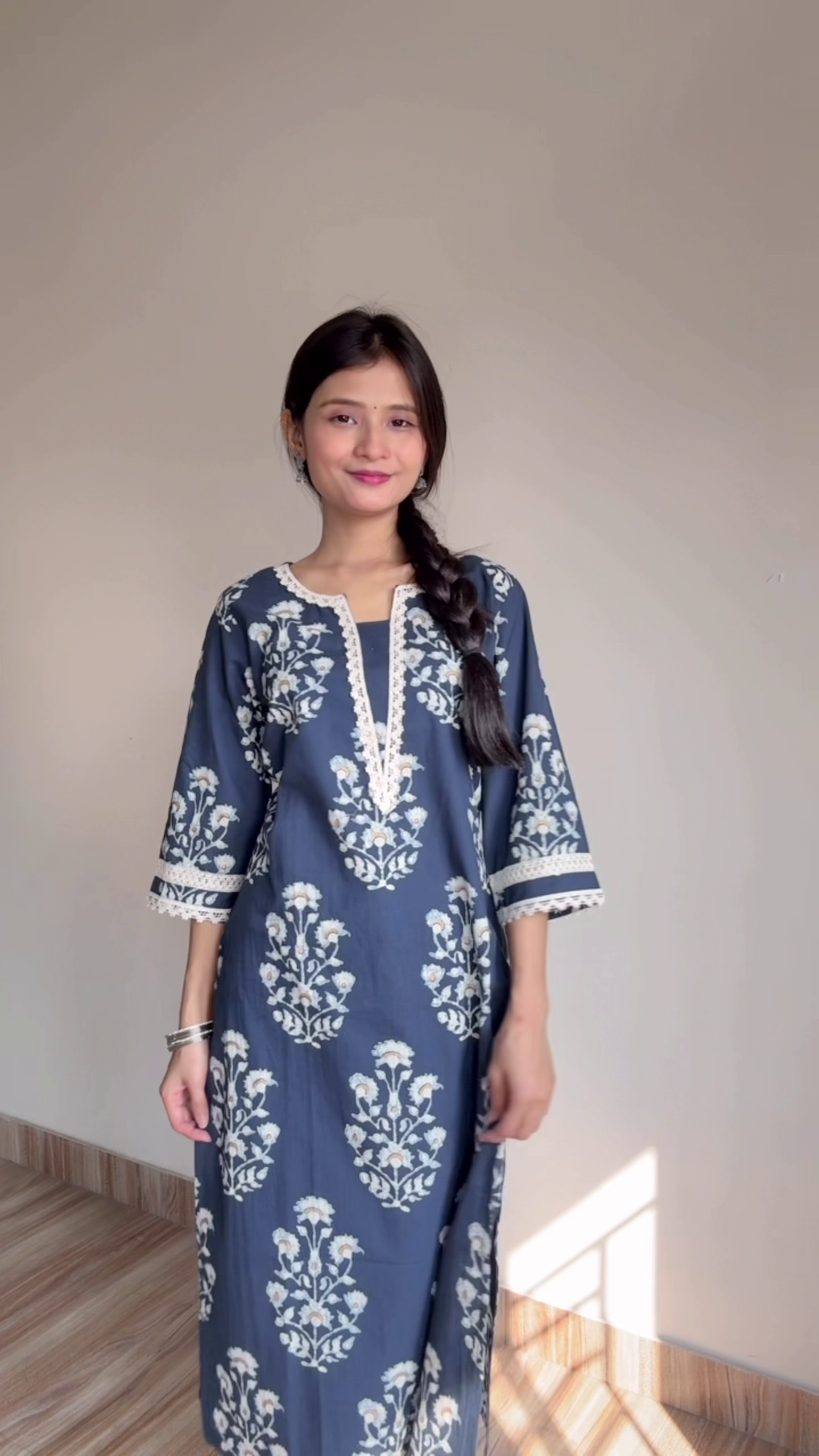 Printed Traditional Straight Kurti with