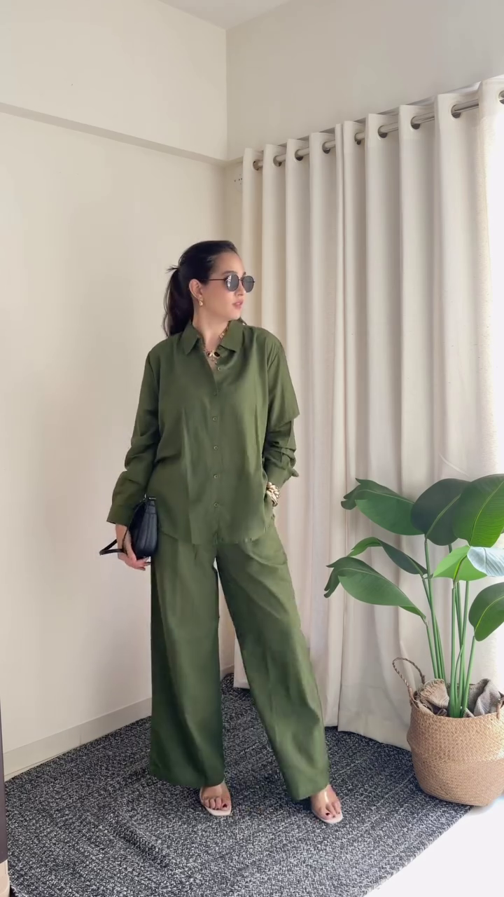 Relaxed Fit Co-Ord Set with plazzo pant