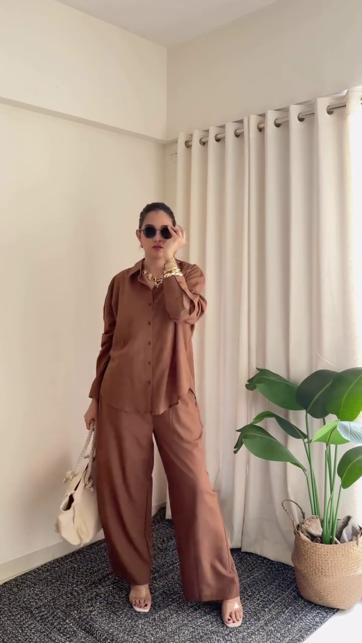 Relaxed Fit Co-Ord Set with plazzo pant