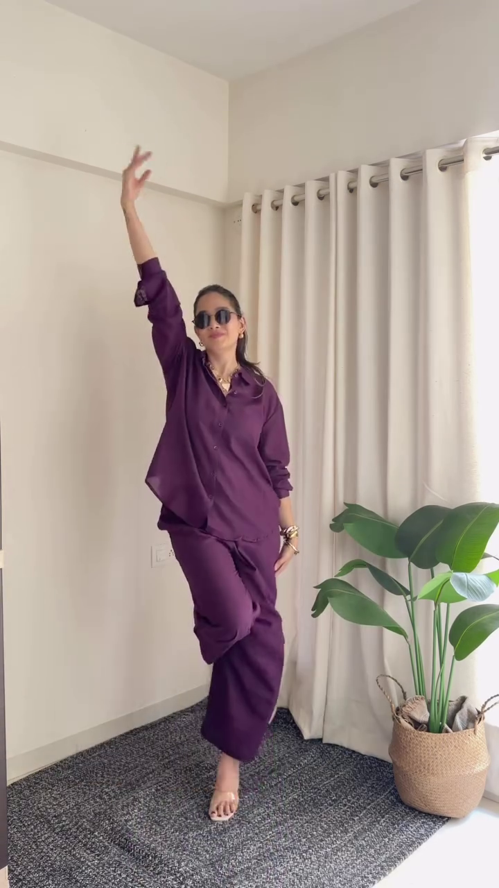 Relaxed Fit Co-Ord Set with plazzo pant