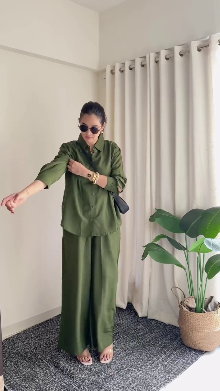 Relaxed Fit Co-Ord Set with plazzo pant