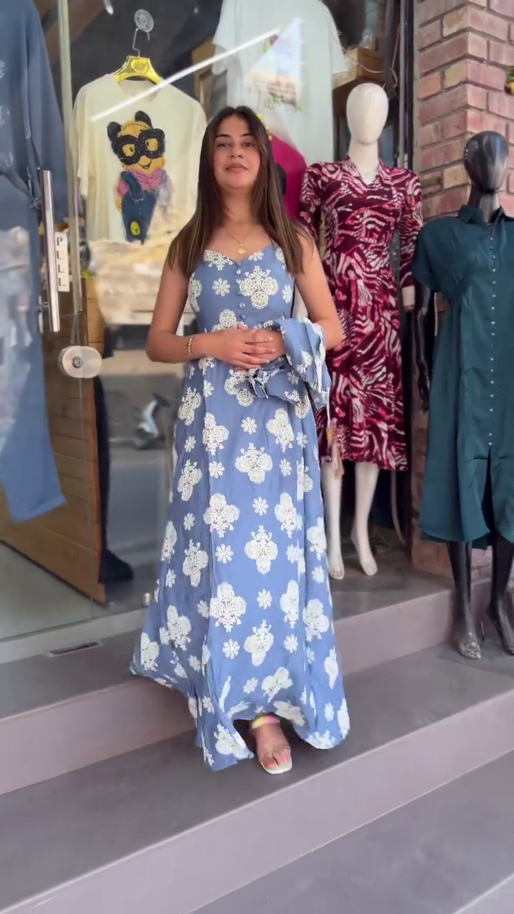 Summer Maxi Dress with Matching Fabric Belt