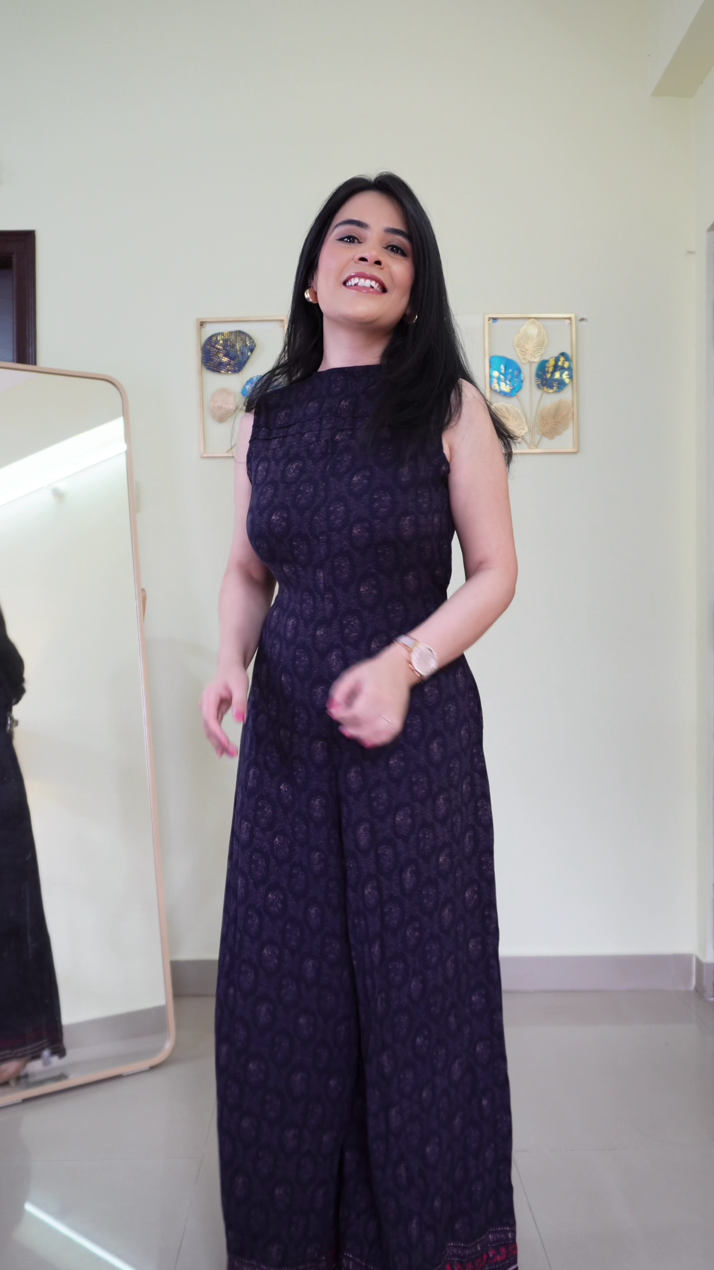 Indigo Printed Wide-Leg Jumpsuit