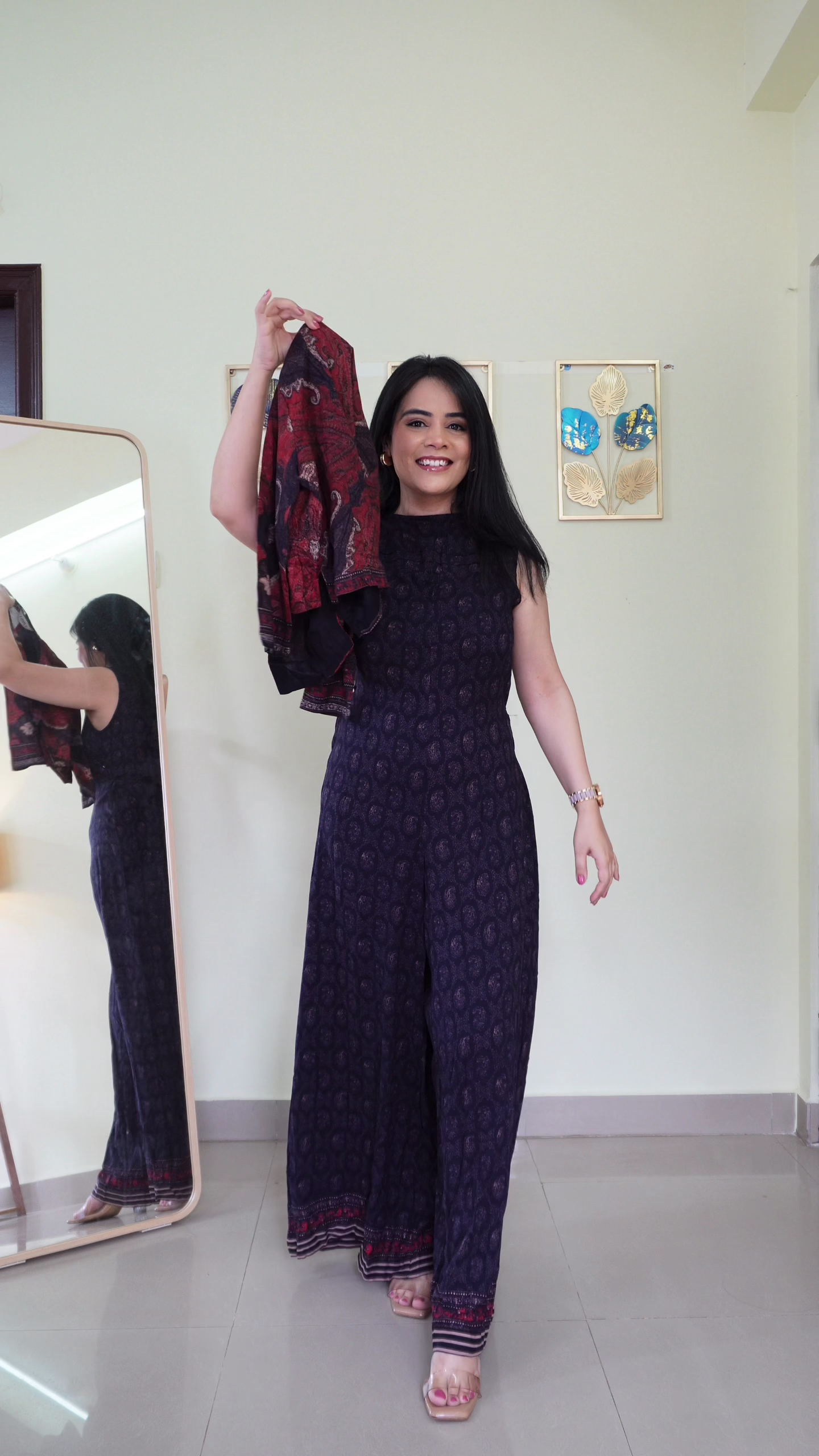 Indigo Printed Wide-Leg Jumpsuit