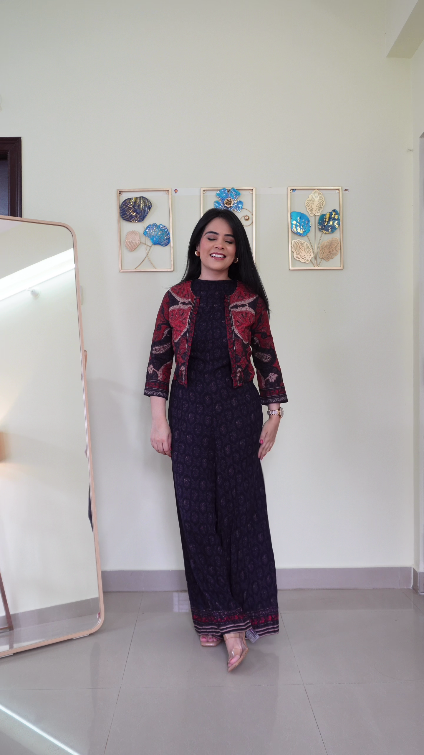 Indigo Printed Wide-Leg Jumpsuit