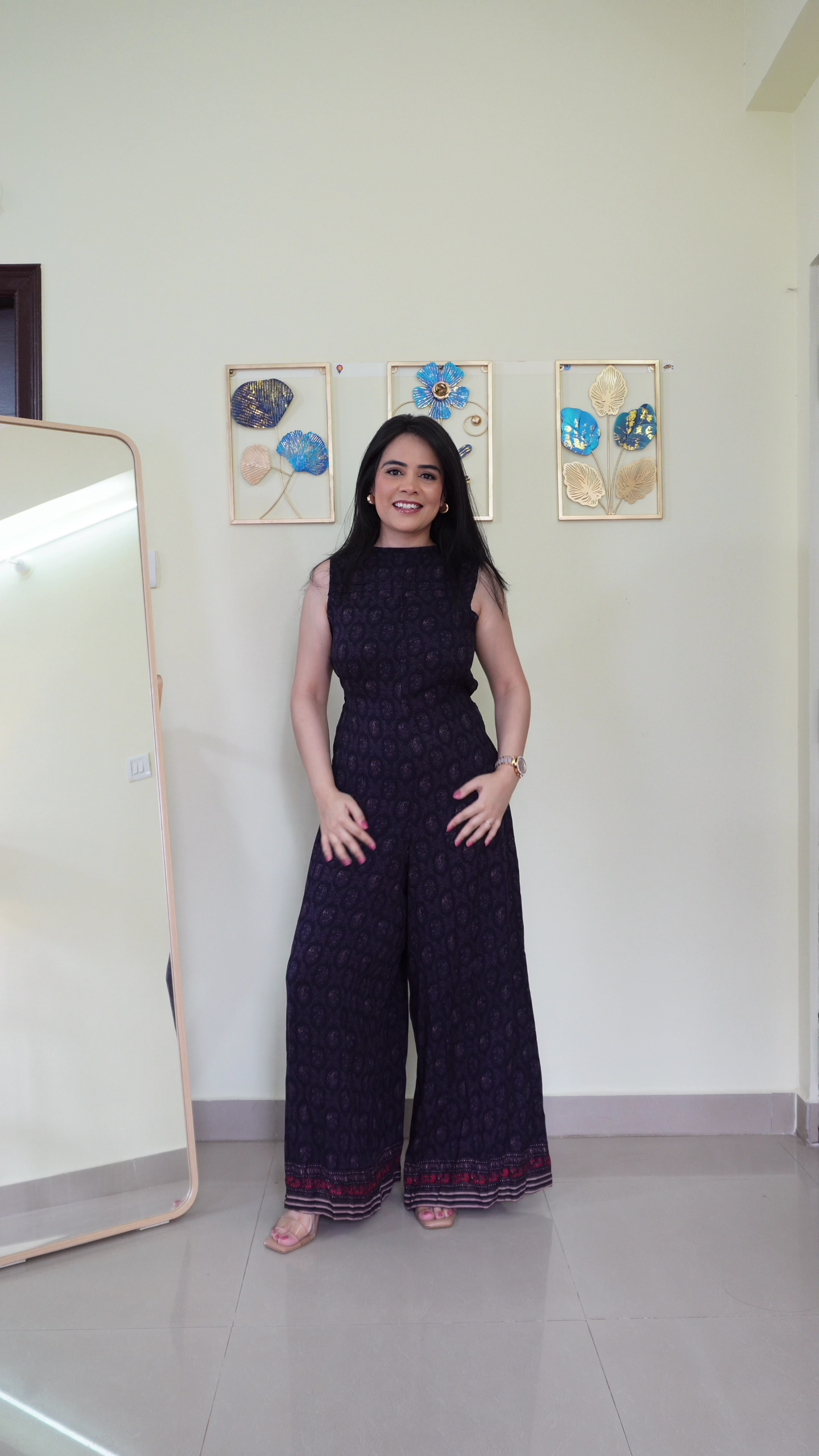 Indigo Printed Wide-Leg Jumpsuit