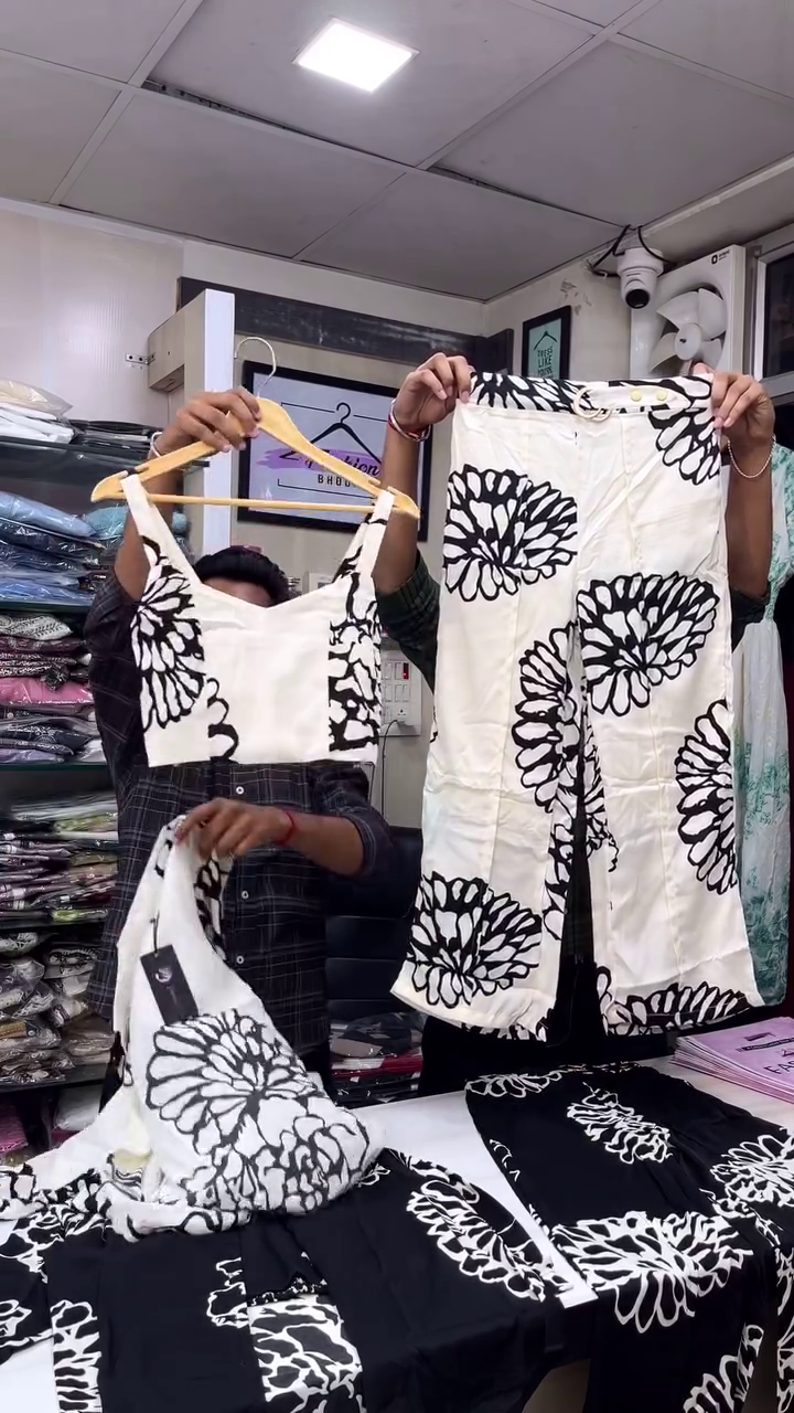 Oversized Floral Printed Two-Piece Shirt and Pants