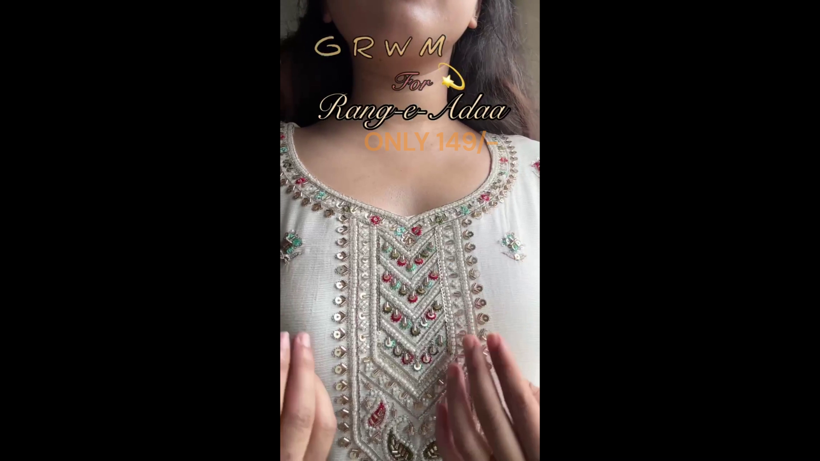 Elegant Ivory Embroidered Kurti Palazzo Set
