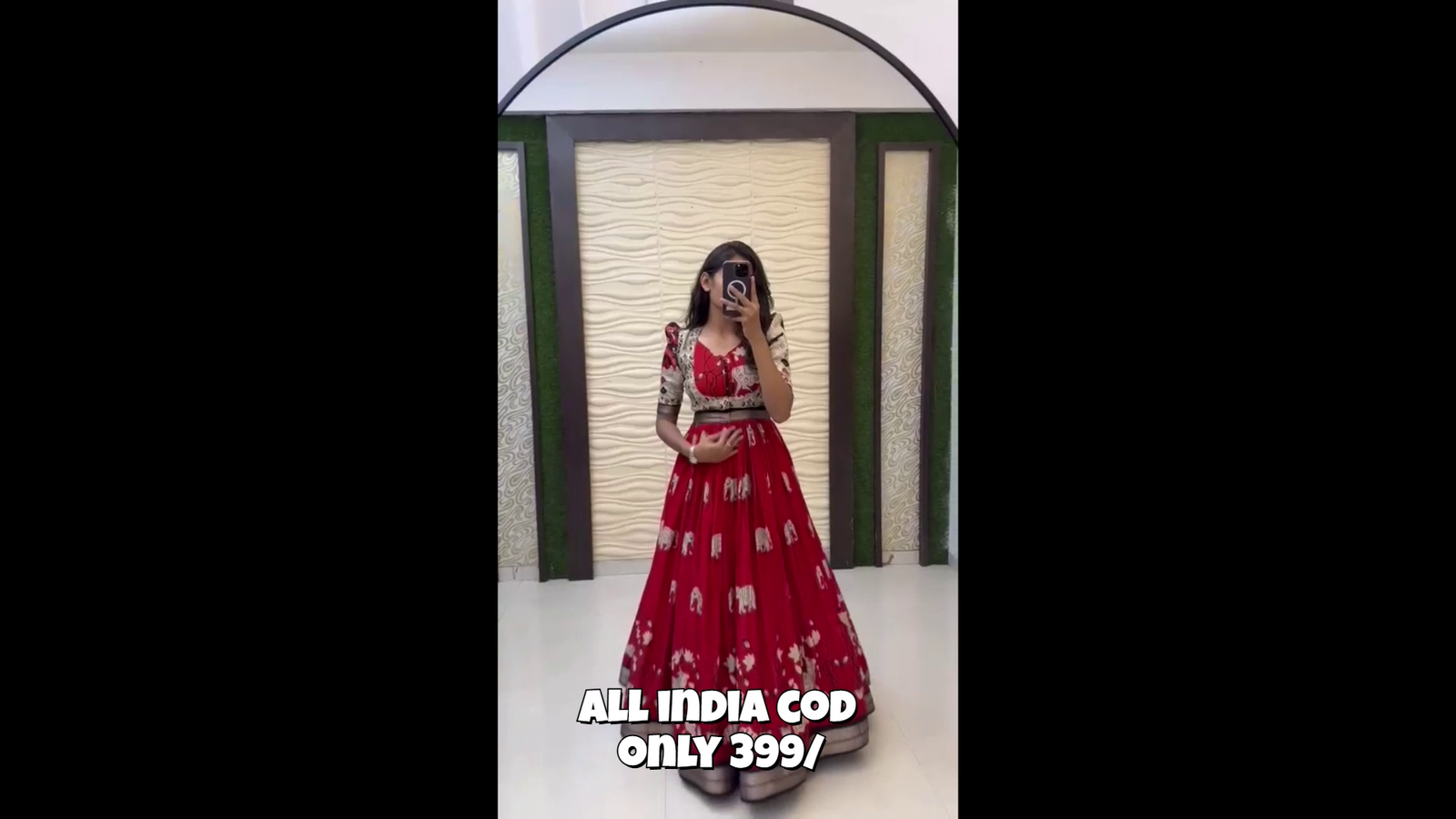 Red Printed Lehenga Style Ethnic Gown