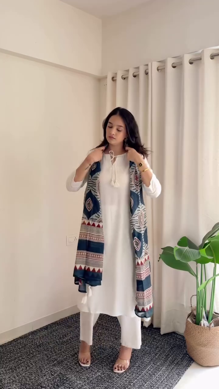 Classic Black Ethnic Printed Kurta Set with Dupatta