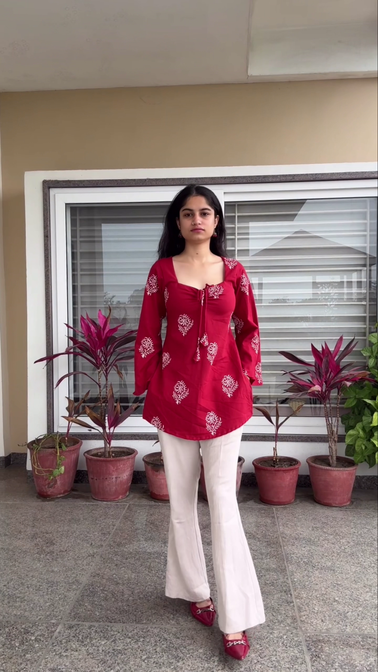 Lavender Printed Casual Kurti