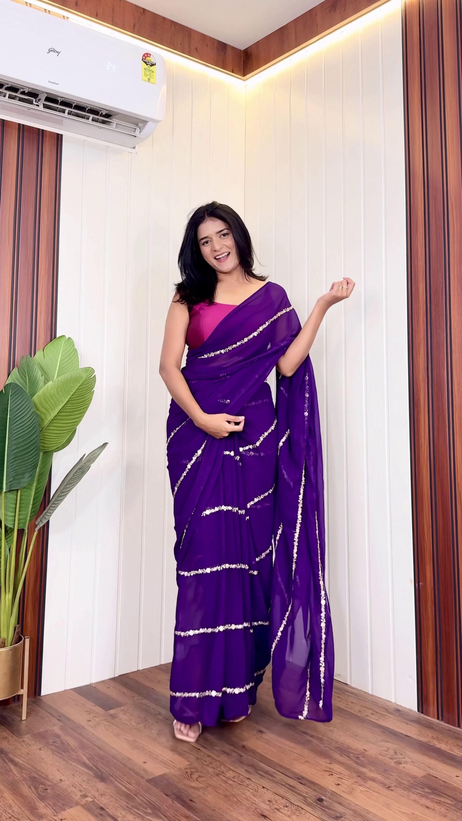Royal Purple Elegant Designer Saree