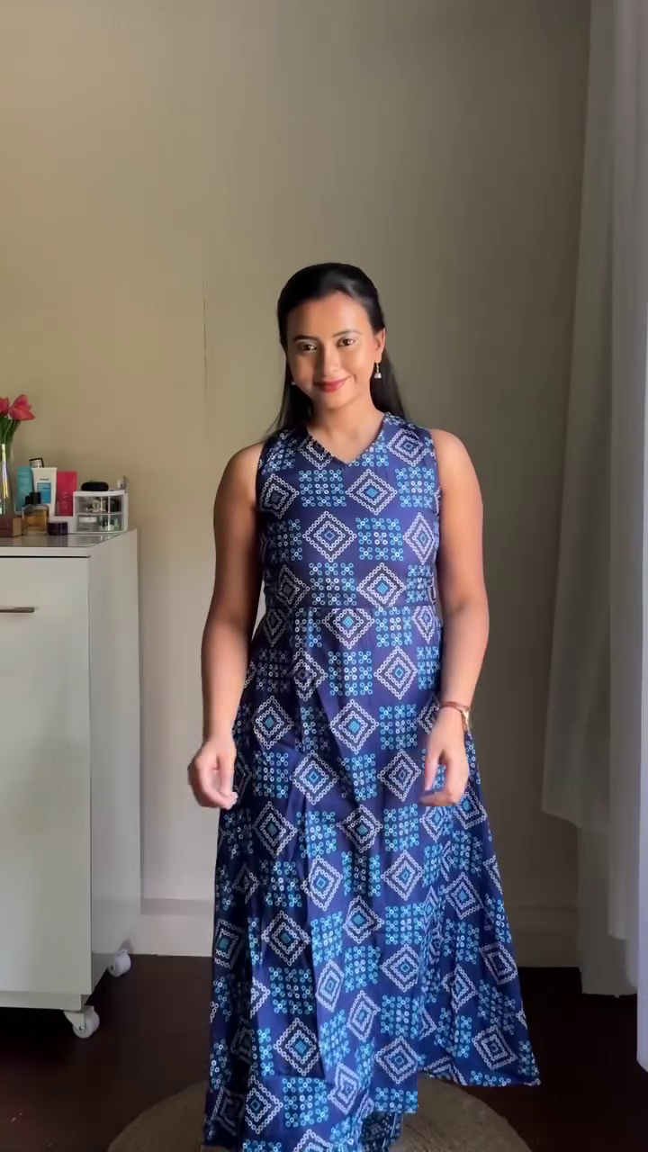 Pink Printed Flared Maxi Dress