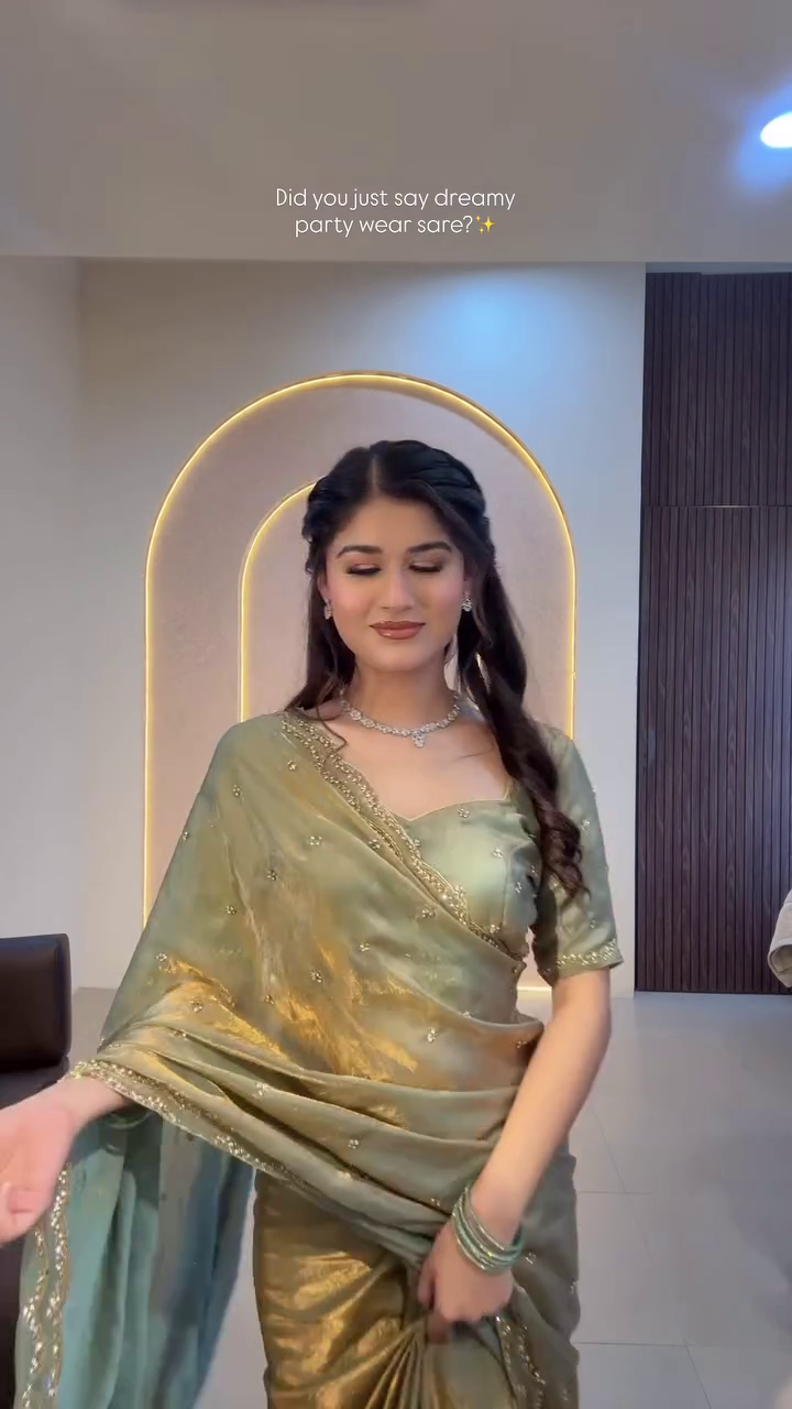 Sage Green Party Wear Saree