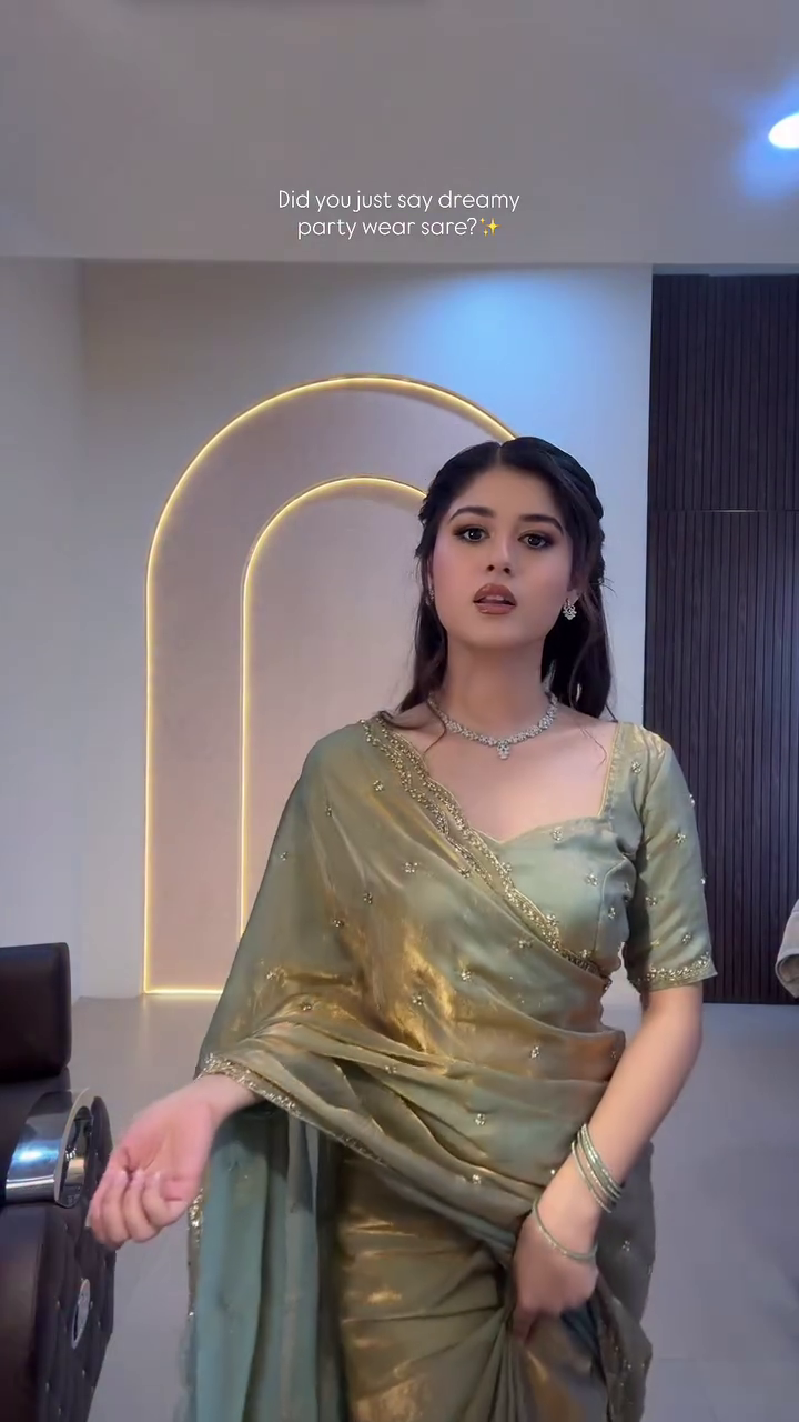 Sage Green Party Wear Saree