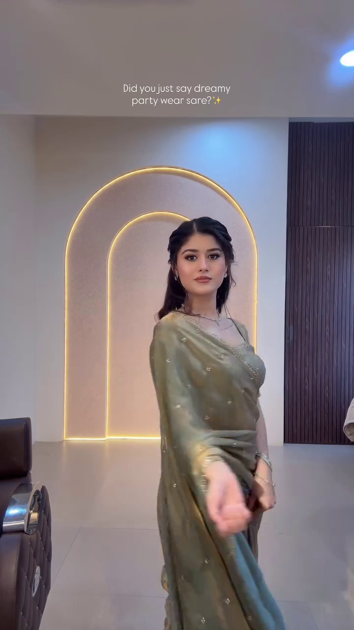 Sage Green Party Wear Saree