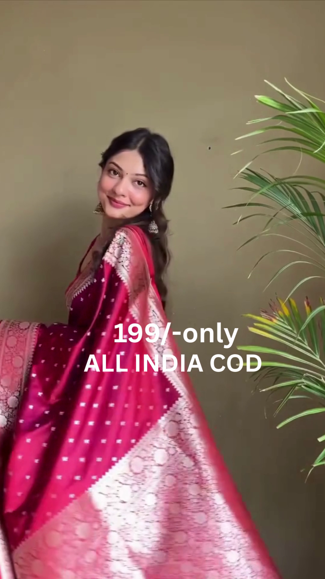 Wine Maroon Banarasi Style Saree