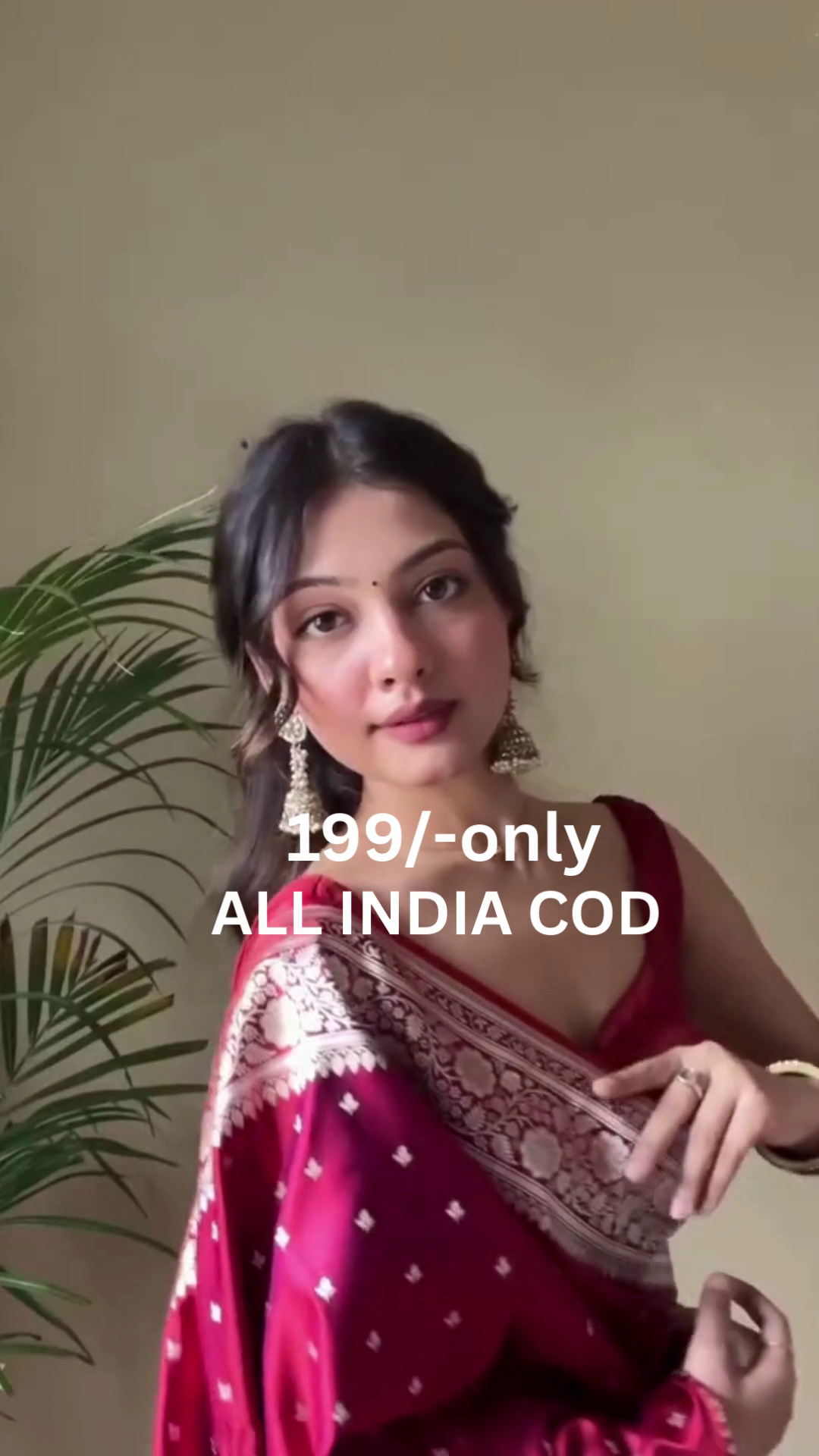 Wine Maroon Banarasi Style Saree