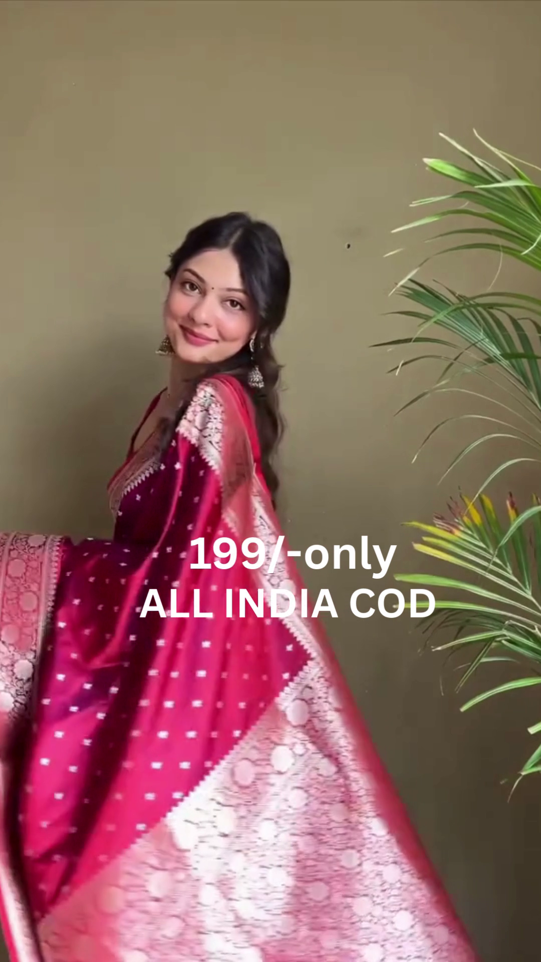 Wine Maroon Banarasi Style Saree