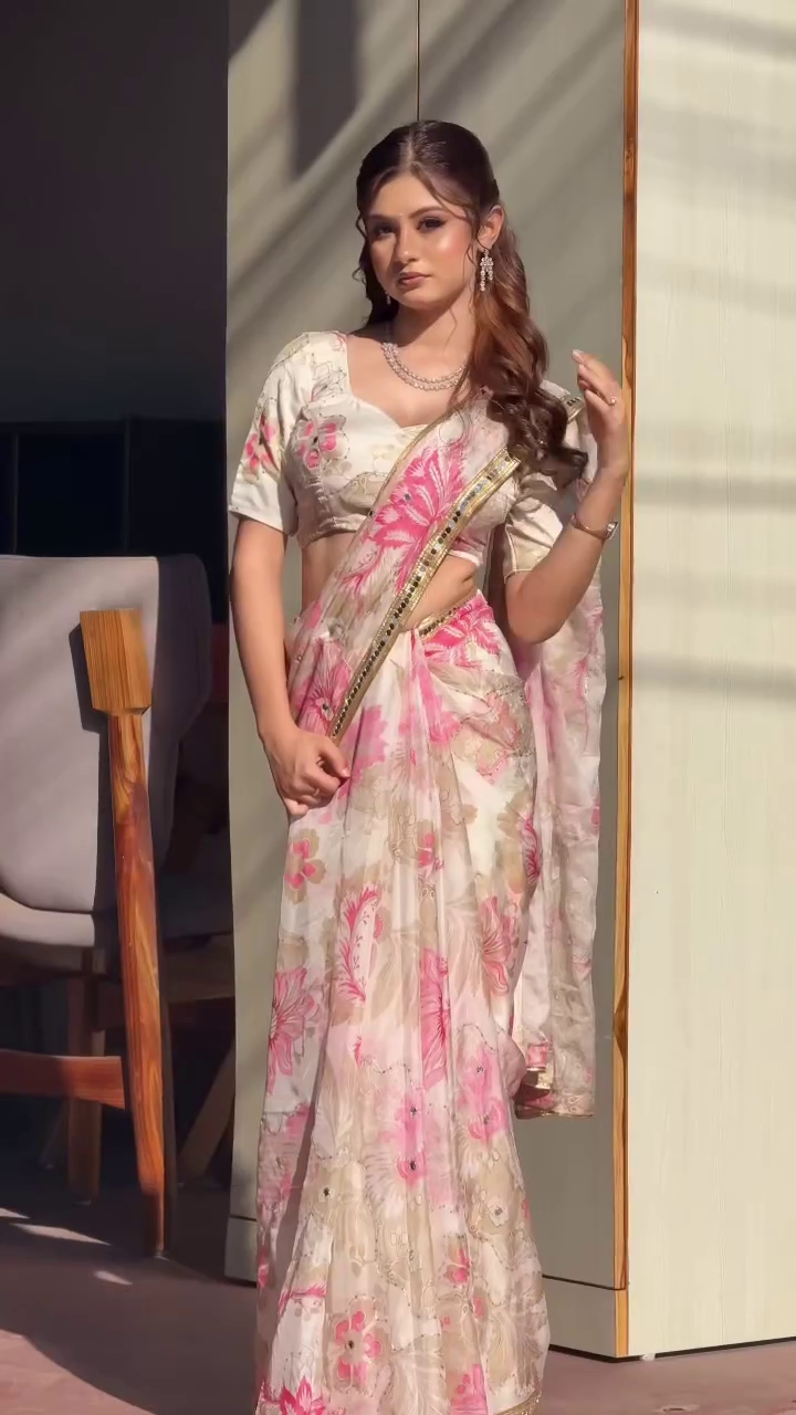 Floral Printed Designer Saree