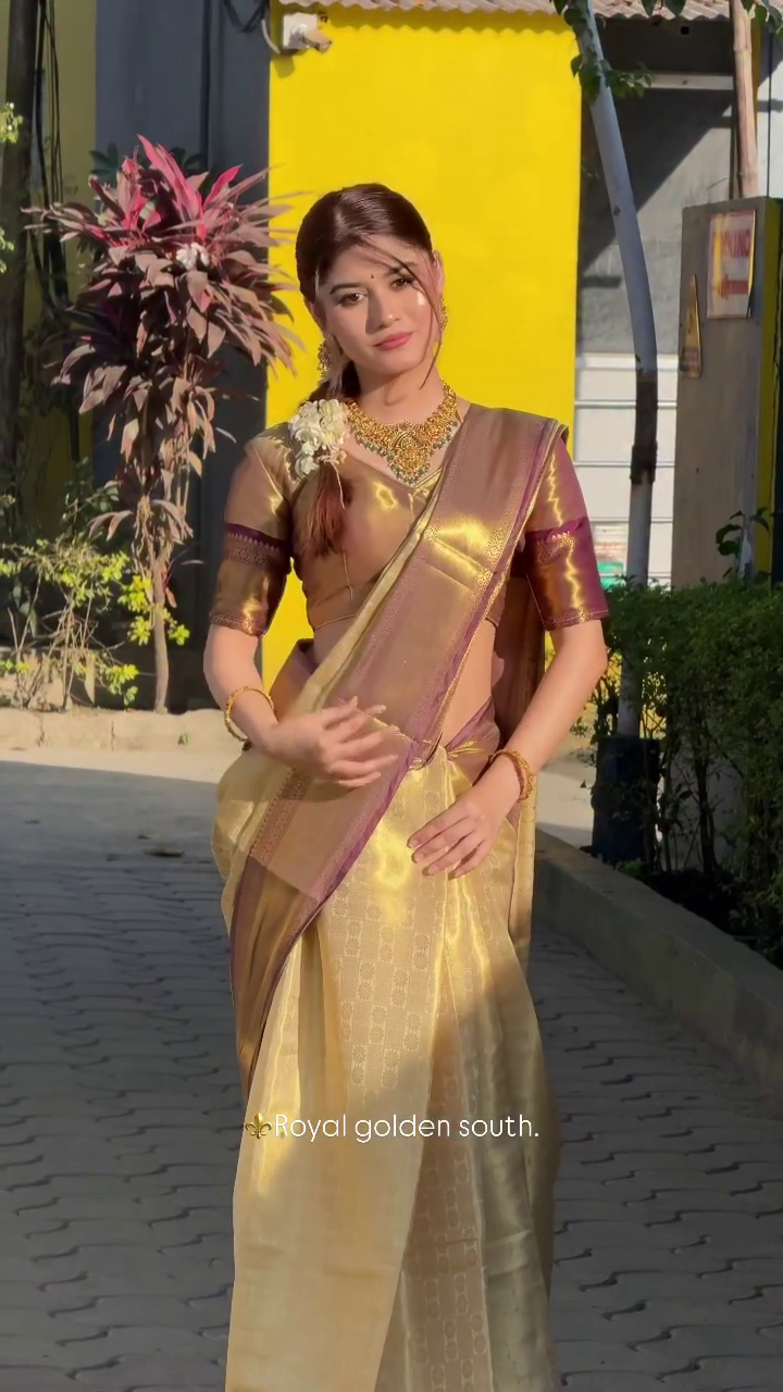 Royal Golden South Silk Saree