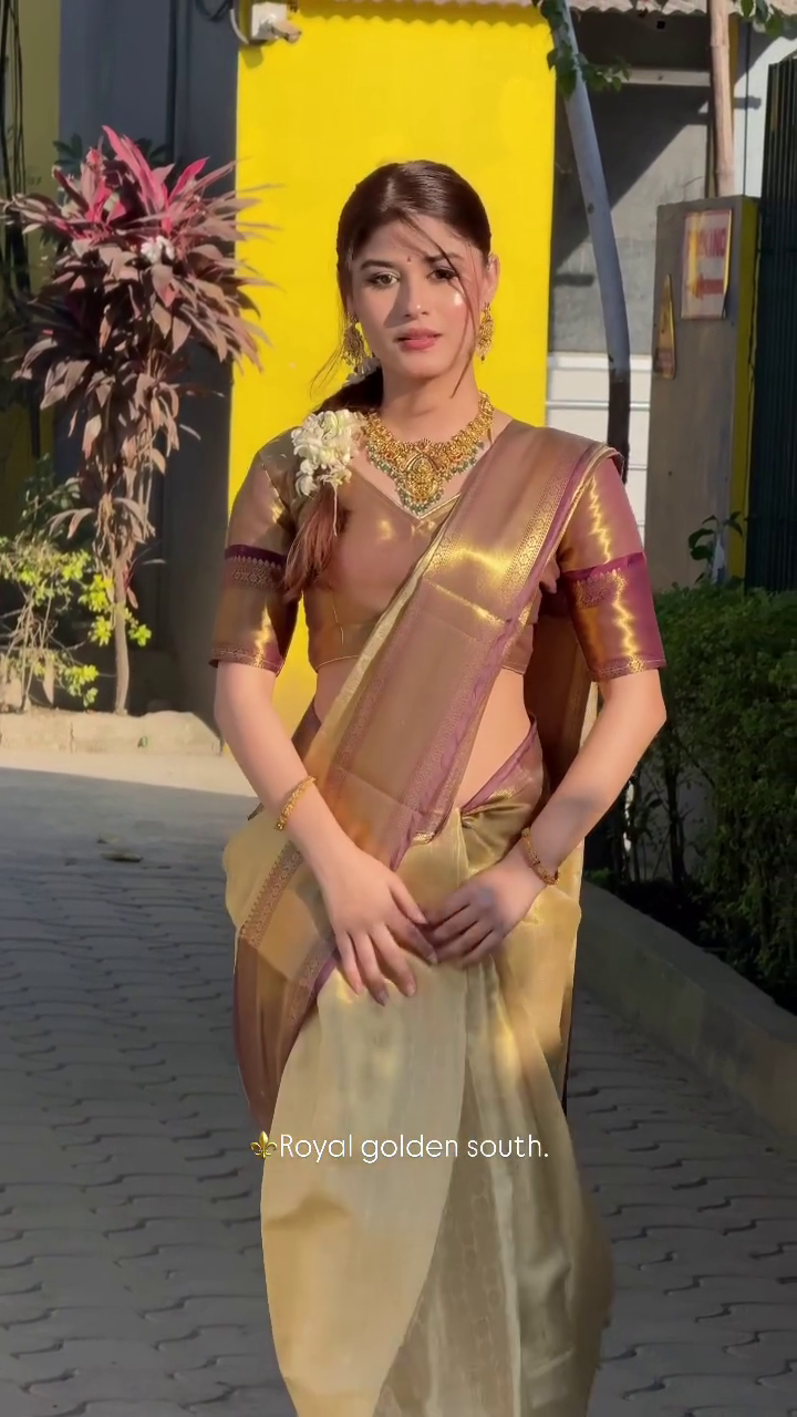 Royal Golden South Silk Saree