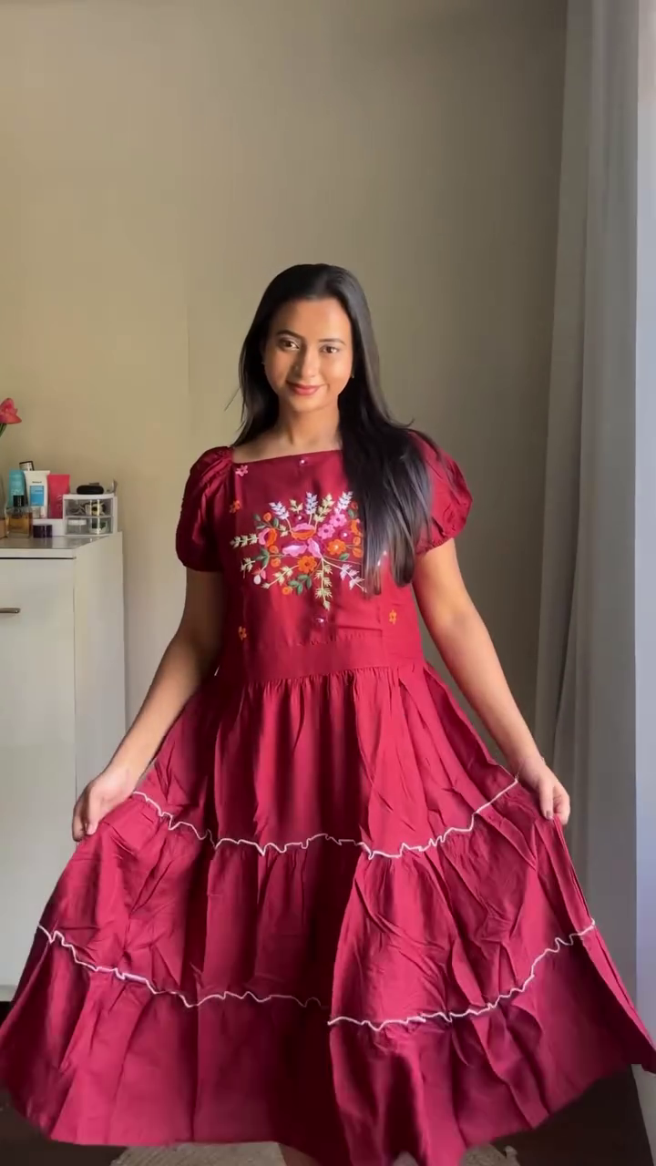 Red Floral Off-Shoulder Maxi Dress