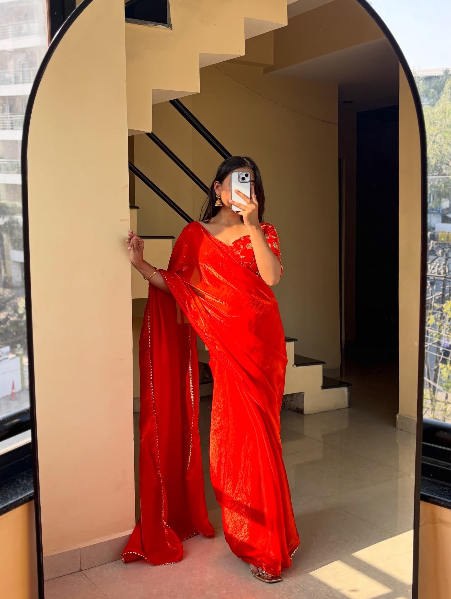Classic Red Party Wear Saree
