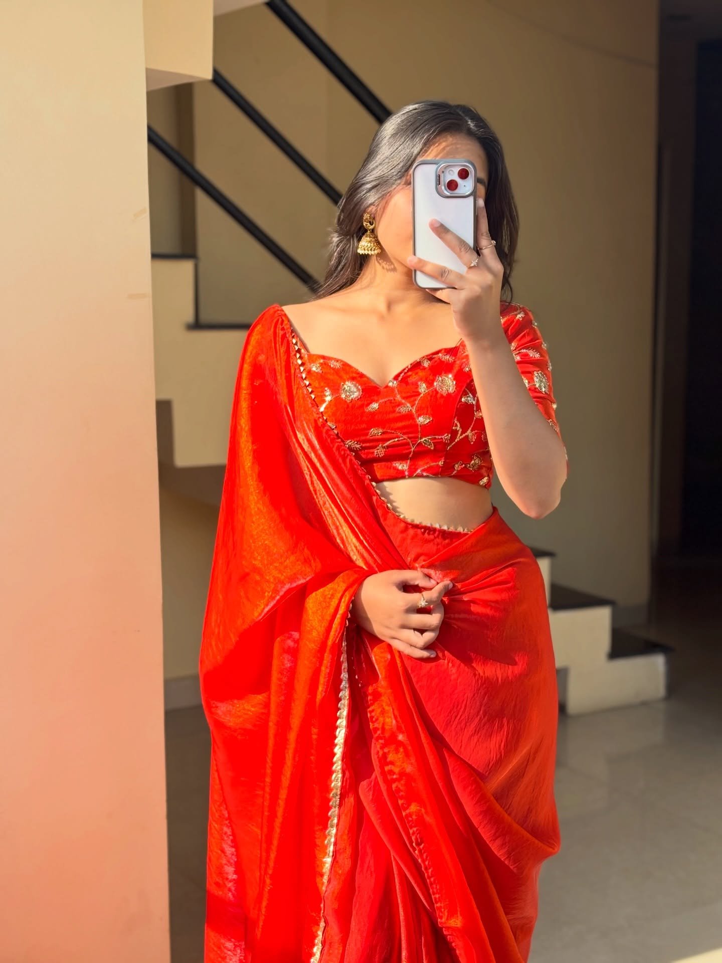 Classic Red Party Wear Saree
