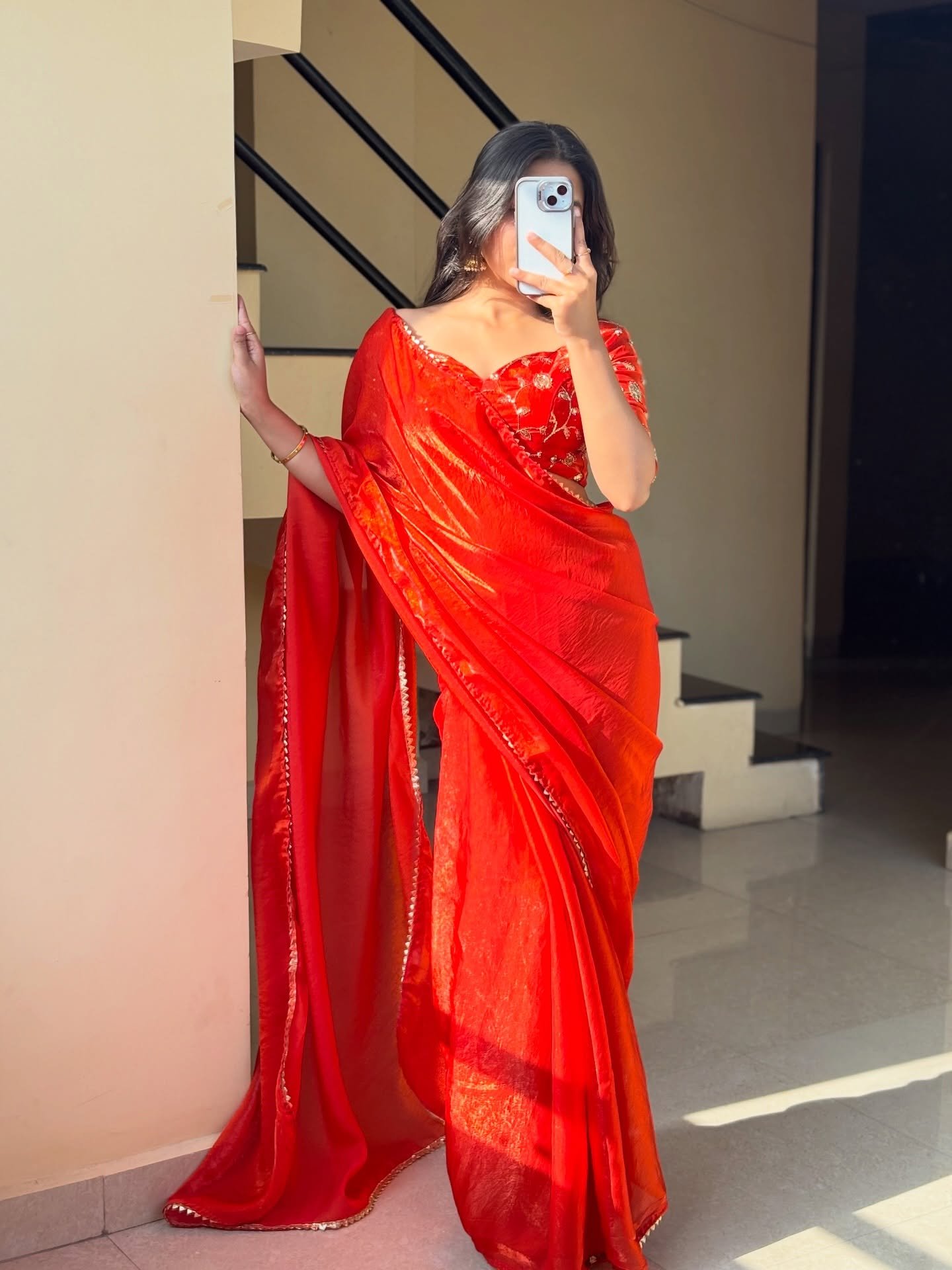 Classic Red Party Wear Saree