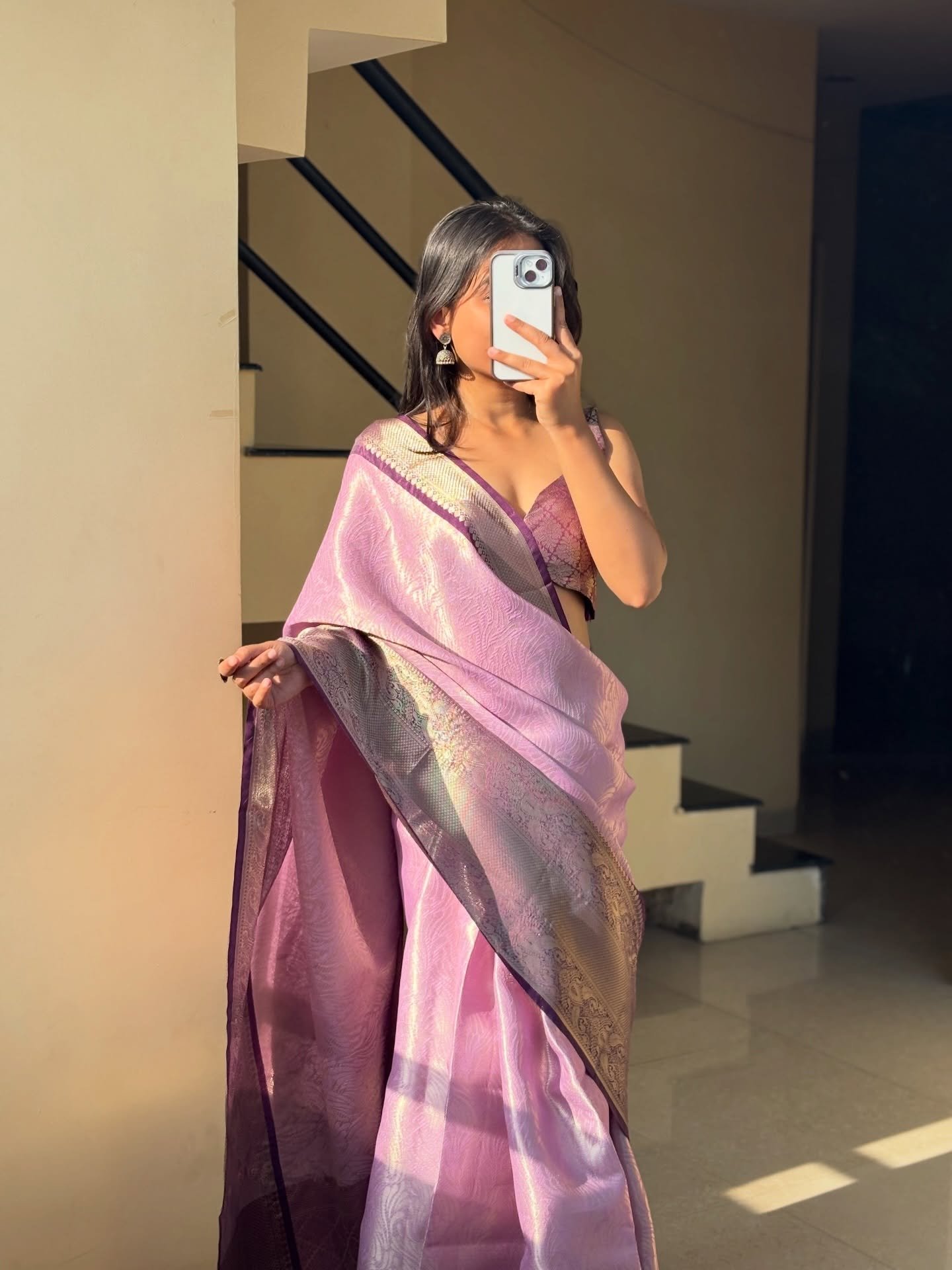 Lavender Silk Designer Saree
