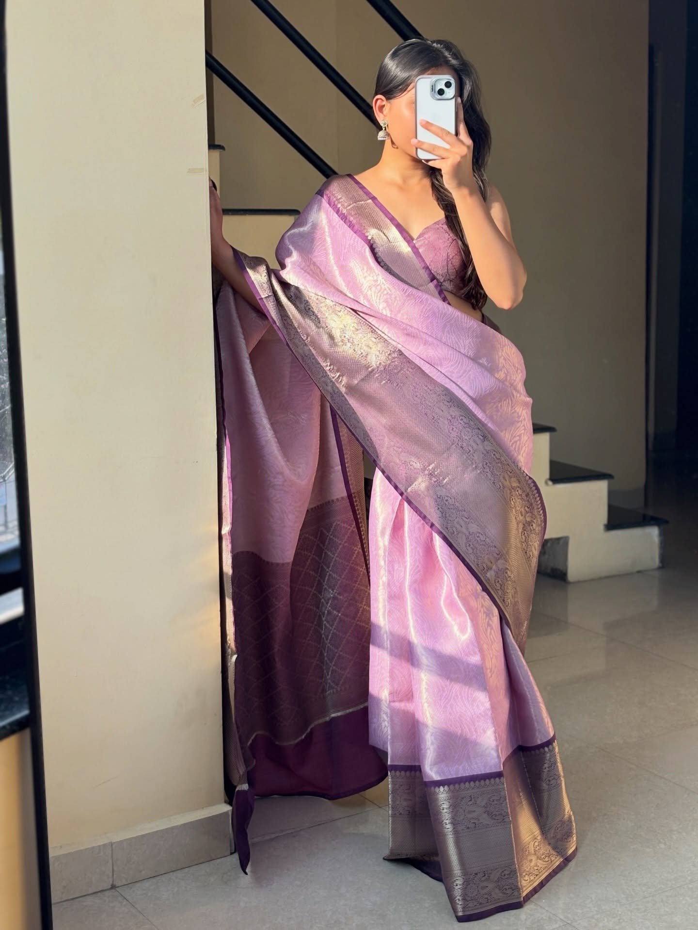 Lavender Silk Designer Saree