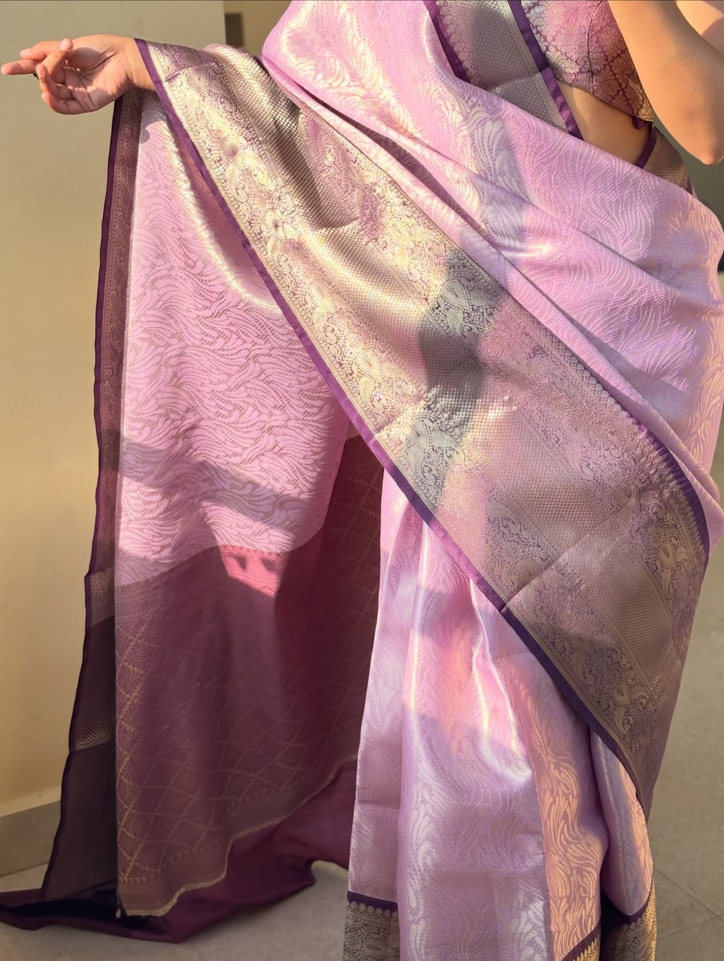 Lavender Silk Designer Saree