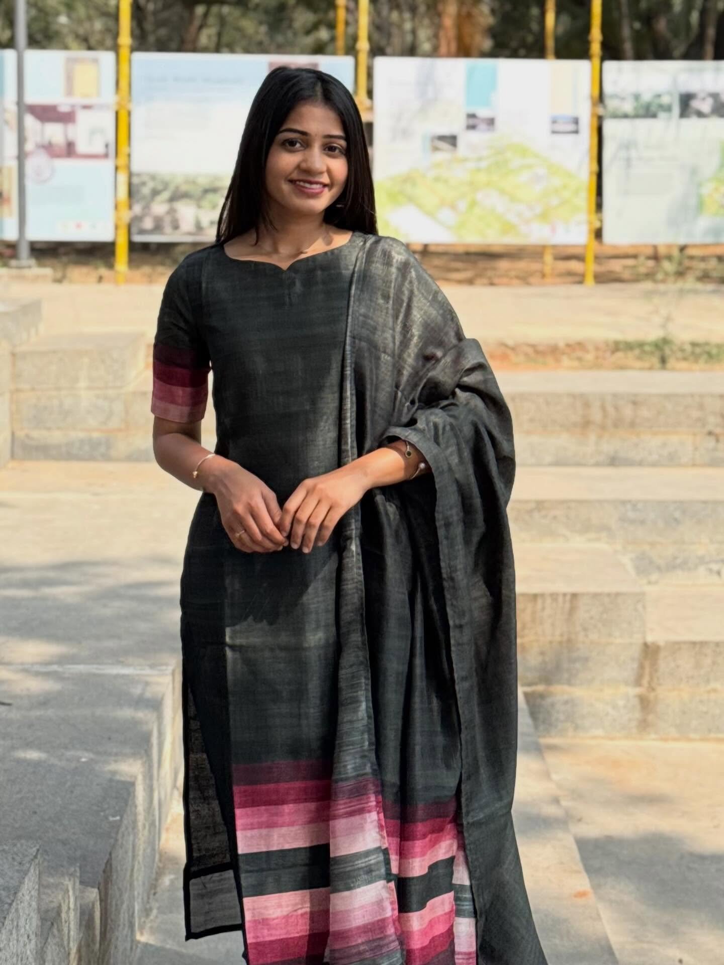 Classic Grey Handloom Style Saree